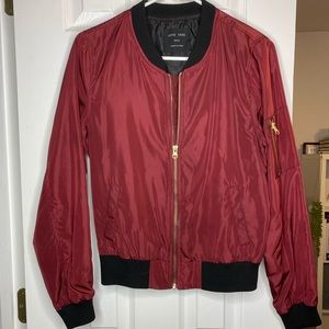 Red bomber jacket
